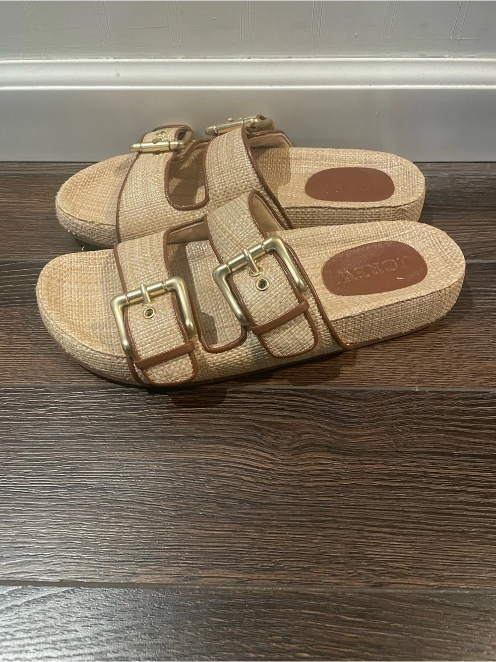 J. Crew Marlow Slip On Sandals In Raffia Beach Coastal Vacation Resortwear 8.5 - Picture 5 of 12